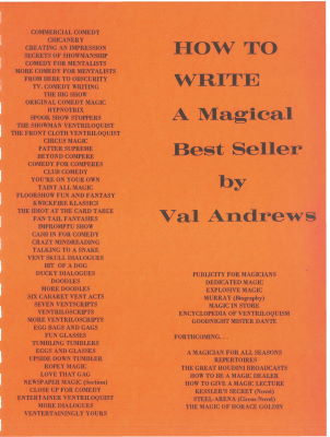 Val Andrews: How to Write a Magical Best Seller