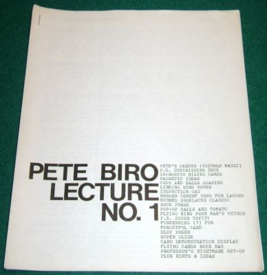 Pete Biro Lecture
              No. 1