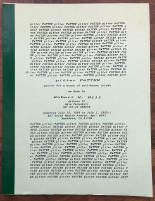 Robert Hill: Pitter Patter