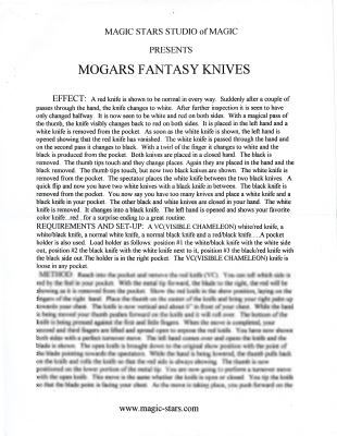 Moagar's Fantasy Knives Routine