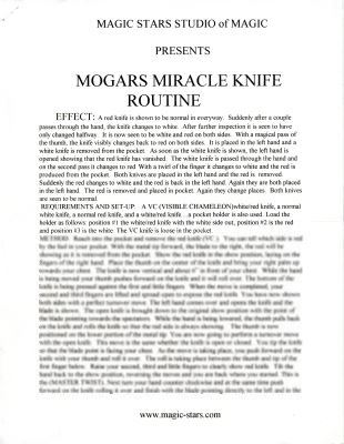Mogar's Miracle Knife Routine