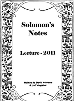 David Solomon: Solomon's Notes 2011