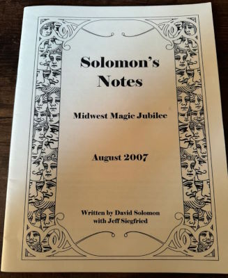 David Solomon & Jeff Siegfried: Solomon's Notes
              Midwest Jubilee 2007