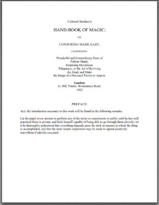 Colonel Stodare: Handbook of Magic