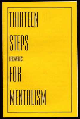 Michael Weber: 13 Steps Backwards for Mentalism