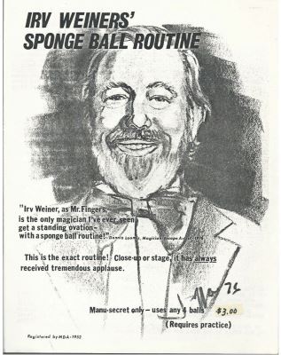 Irv
              Weiner's Sponge Ball Routine