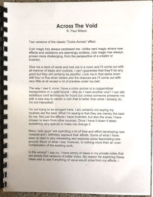 R. Paul Wilson: Across the Void